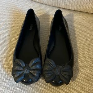 Melissa Jelly Flat with Metallic Bow